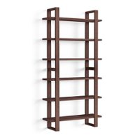 Burrow - Index Hardwood 6-Shelf Bookshelf - Walnut - Front_Zoom