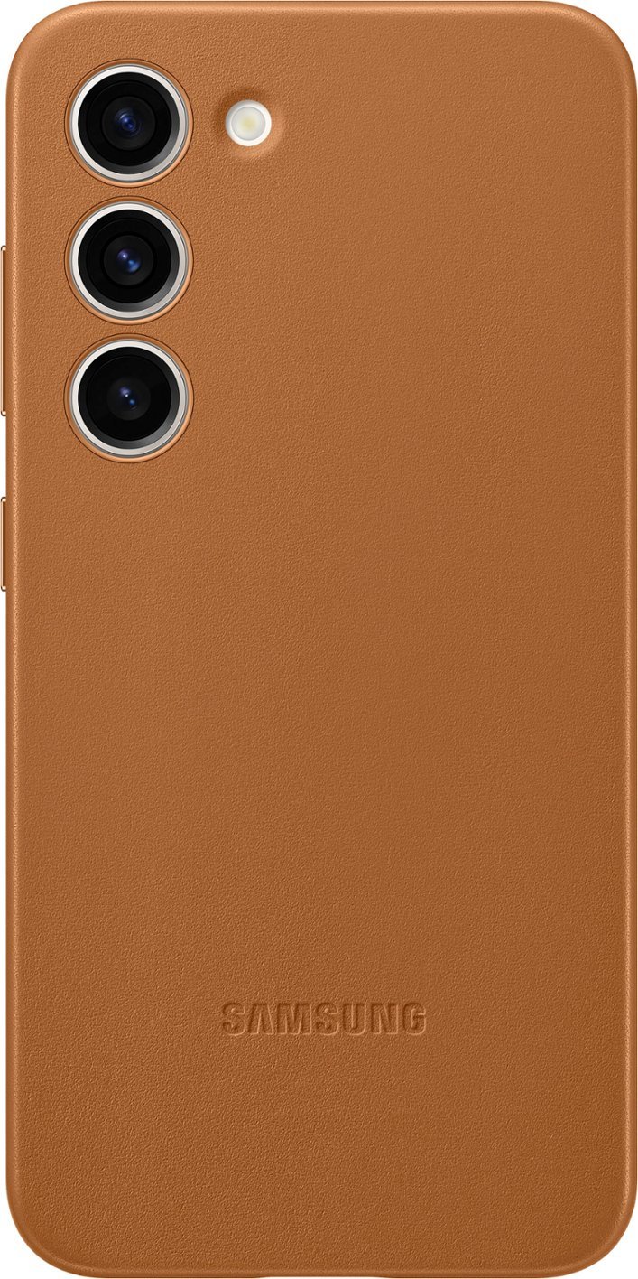 Zoom in on Front Zoom. Samsung - Galaxy S23 Leather Case - Camel.