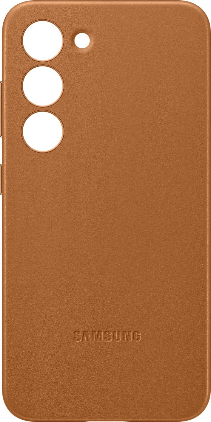 Zoom in on Alt View Zoom 12. Samsung - Galaxy S23 Leather Case - Camel.