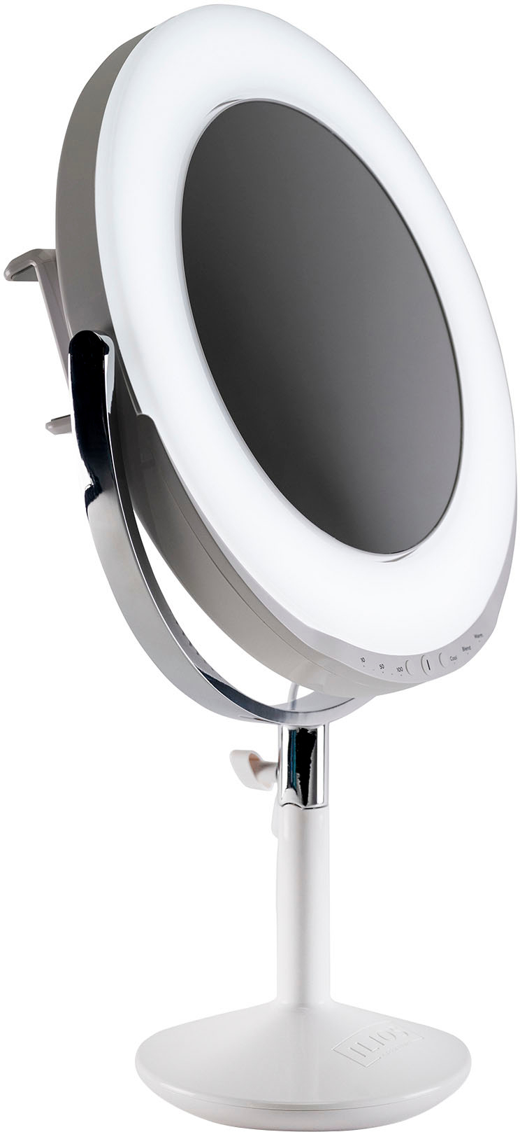 Angle View: Ilios - All-in-One Makeup Mirror & Beauty Ring Light - White