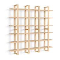 Burrow - Index Hardwood 18-Shelf Bookshelf - Oak - Front_Zoom