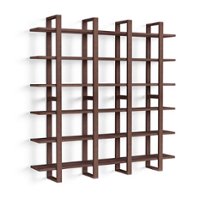 Burrow - Index Hardwood 18-Shelf Bookshelf - Walnut - Front_Zoom