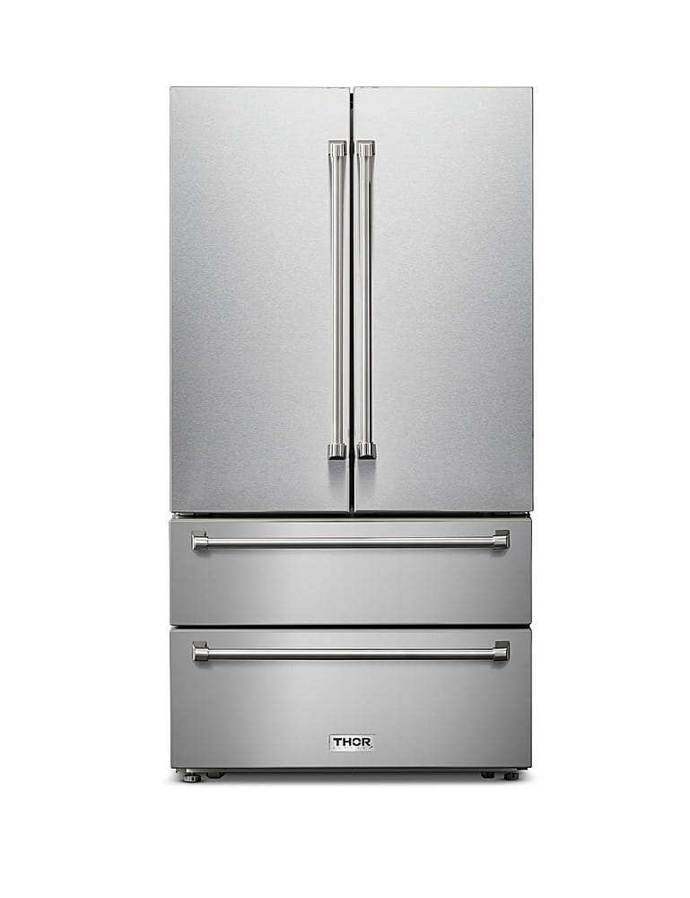 Thor Kitchen - 22.5 Cu. Ft. Professional French Door Counter Depth Refrigerator with Ice Maker - Stainless Steel - Front_Zoom