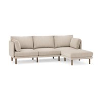 Burrow - Modern Field 3-Seat Sofa with Attachable Ottoman - Oatmeal - Front_Zoom