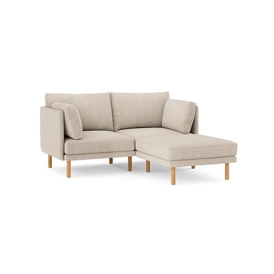 Front Zoom. Burrow - Modern Field 2-Seat Sofa with Attachable Ottoman - Oatmeal.