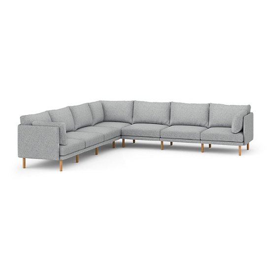 Front Zoom. Burrow - Modern Field 7-Seat Sectional - Fog.