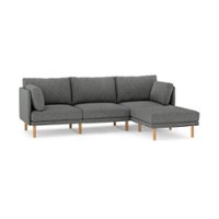 Burrow - Modern Field 3-Seat Sofa with Attachable Ottoman - Carbon - Front_Zoom