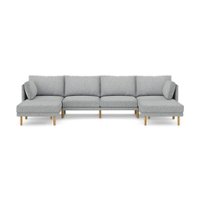 Burrow - Modern Field 4-Seat Sofa with Double Attachable Ottoman - Fog - Front_Zoom
