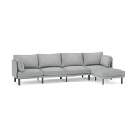Burrow - Modern Field 4-Seat Sofa with Attachable Ottoman - Fog - Front_Zoom