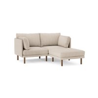 Burrow - Modern Field 2-Seat Sofa with Attachable Ottoman - Oatmeal - Front_Zoom