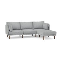 Burrow - Modern Field 3-Seat Sofa with Attachable Ottoman - Fog - Front_Zoom