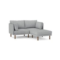 Burrow - Modern Field 2-Seat Sofa with Attachable Ottoman - Fog - Front_Zoom