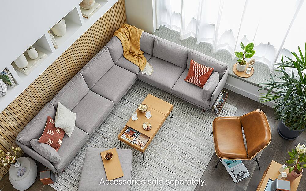 Burrow Modern Field 2-Seat Sofa with Attachable Ottoman Fog FLRST-SF-FD ...