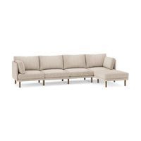 Burrow - Modern Field 4-Seat Sofa with Attachable Ottoman - Oatmeal - Front_Zoom
