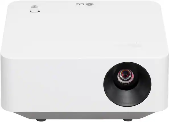 Front. LG - CineBeam PF510Q Full HD 1080p Wireless Smart DLP Portable Projector with High Dynamic Range - White.