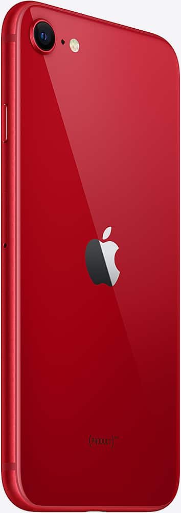 Angle. Apple - Pre-Owned iPhone SE 2022 5G (3rd Gen) 64GB (Unlocked) - Red.