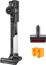 LG - CordZero A9 Cordless Stick Vacuum with 2 Quick Release Batteries - Matte Black - Front_Zoom