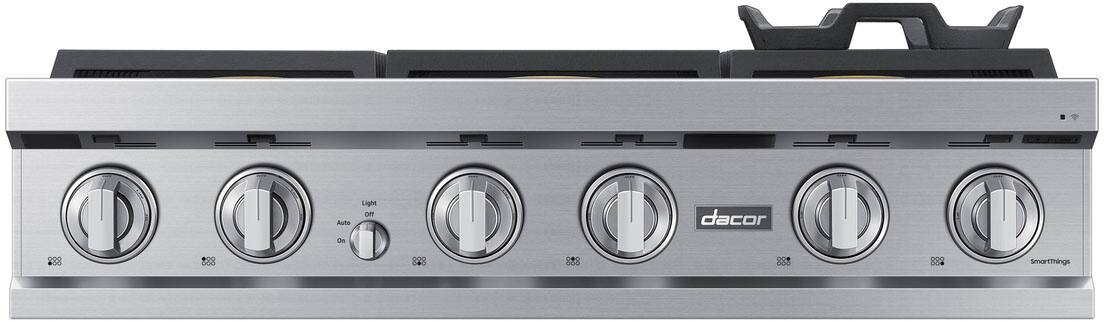 Alt View 11. Dacor - Transitional 36" Built-In Gas Rangetop with 6 Burners - Silver Stainless Steel.