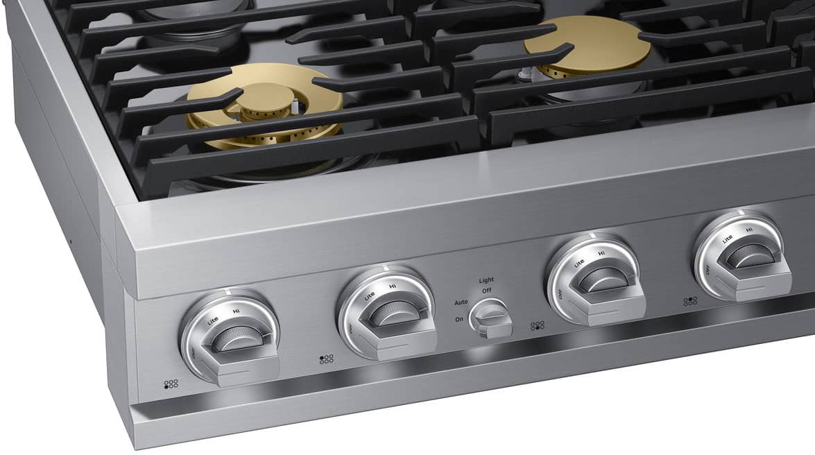 Alt View 13. Dacor - Transitional 36" Built-In Gas Rangetop with 6 Burners - Silver Stainless Steel.