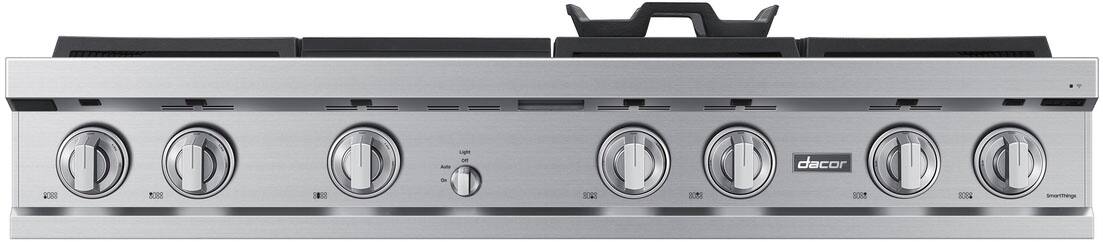 Alt View 11. Dacor - Transitional 48" Built-In Gas Rangetop with 6 Burners and Griddle - Silver Stainless Steel.