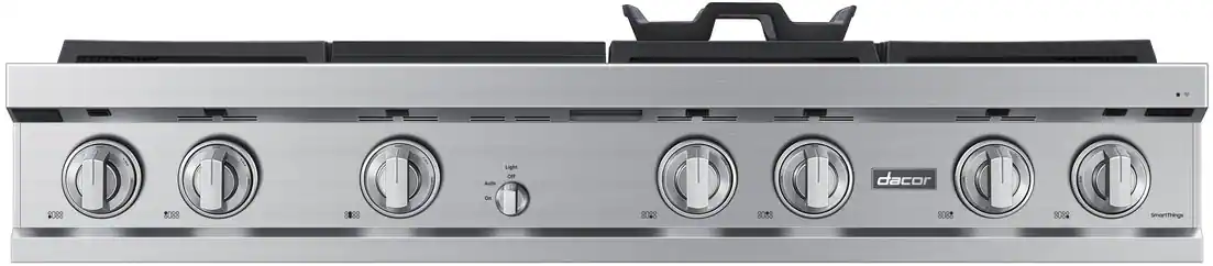 Alt View 11. Dacor - Transitional 48" Built-In Gas Rangetop with 6 Burners and Griddle - Silver Stainless Steel.