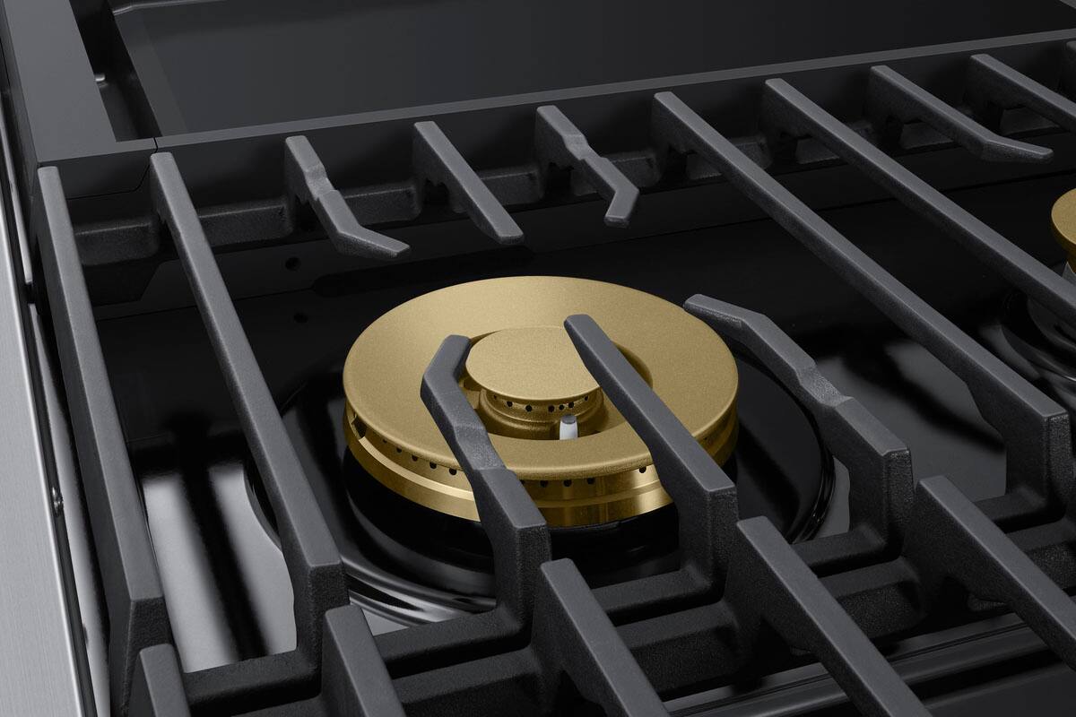 Alt View 16. Dacor - Transitional 48" Built-In Gas Rangetop with 6 Burners and Griddle - Silver Stainless Steel.