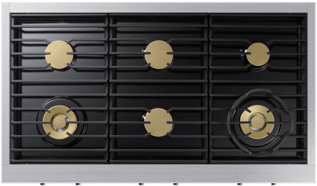 Alt View 12. Dacor - Transitional 48" Built-In Gas Rangetop with 6 Burners - Silver Stainless Steel.