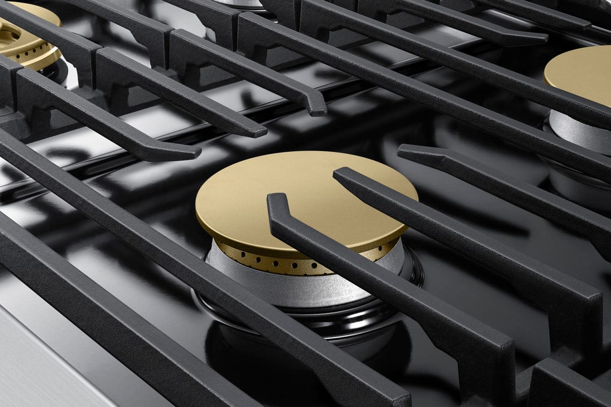 Alt View 15. Dacor - Transitional 48" Built-In Gas Rangetop with 6 Burners - Silver Stainless Steel.