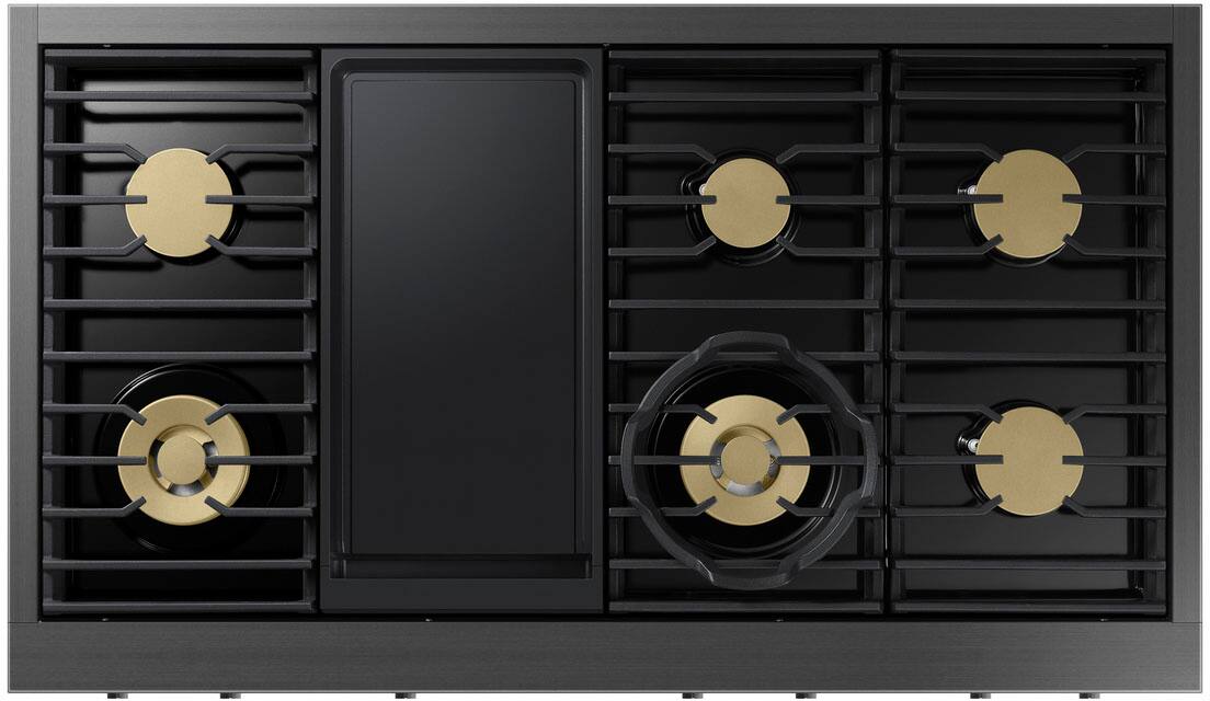 Alt View 13. Dacor - Transitional 48" Built-In Gas Rangetop with 6 Burners and Griddle - Graphite Steel.