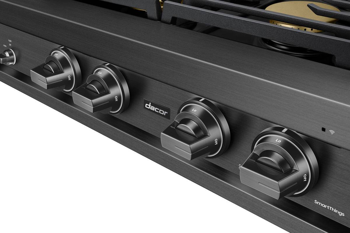 Alt View 15. Dacor - Transitional 48" Built-In Gas Rangetop with 6 Burners and Griddle - Graphite Steel.