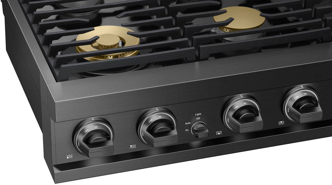 Alt View 14. Dacor - Transitional 36" Built-In Gas Rangetop with 6 Burners - Graphite Steel.