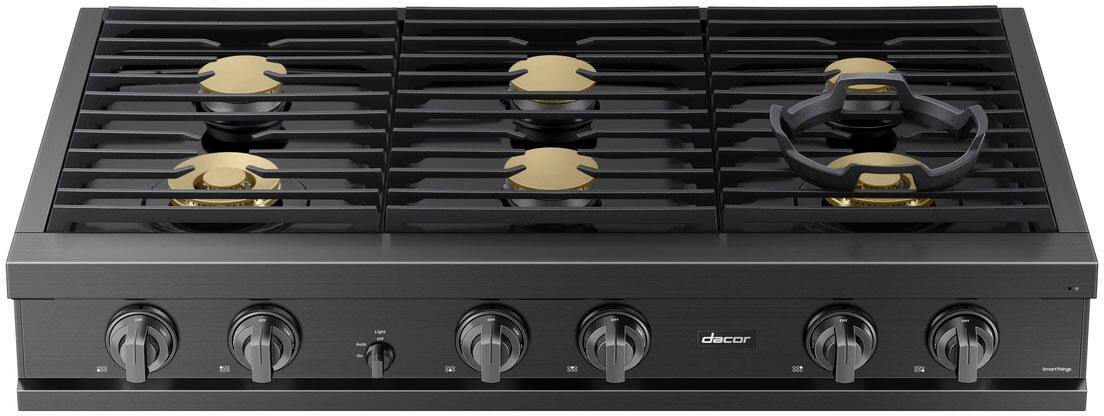 Alt View 11. Dacor - Transitional 48" Built-In Gas Rangetop with 6 Burners - Graphite Steel.