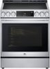 LG - STUDIO 6.3 Cu. Ft. Freestanding Electric Induction True Convection Range with EasyClean, InstaView and Air Fry - Stainless Steel