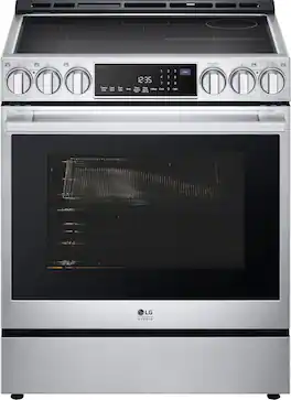 LG - STUDIO 6.3 Cu. Ft. Freestanding Electric Induction True Convection Range with EasyClean, InstaView and Air Fry - Stainless Steel