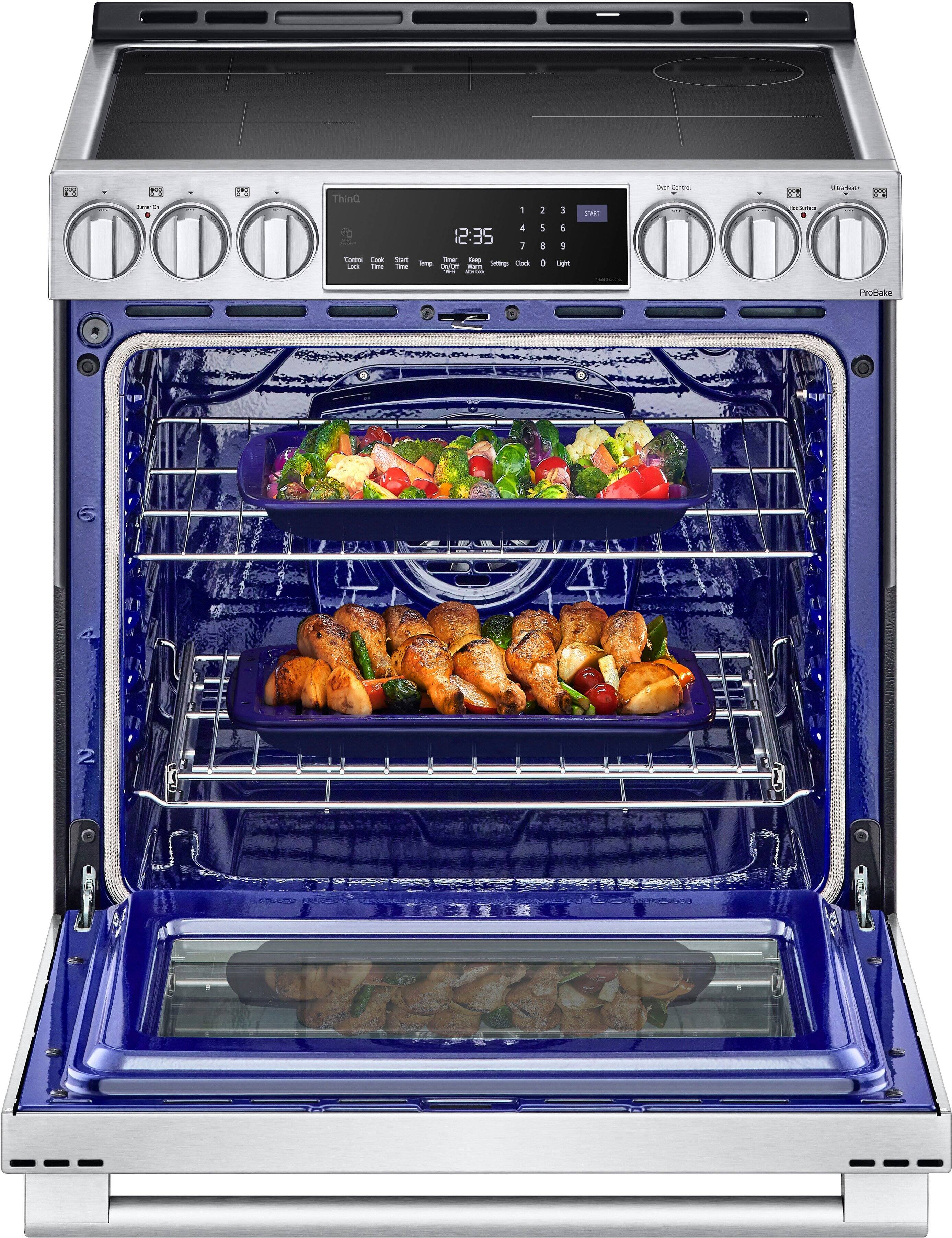 Alt View 15. LG - STUDIO 6.3 Cu. Ft. Freestanding Electric Induction True Convection Range with EasyClean, InstaView and Air Fry - Stainless Steel.
