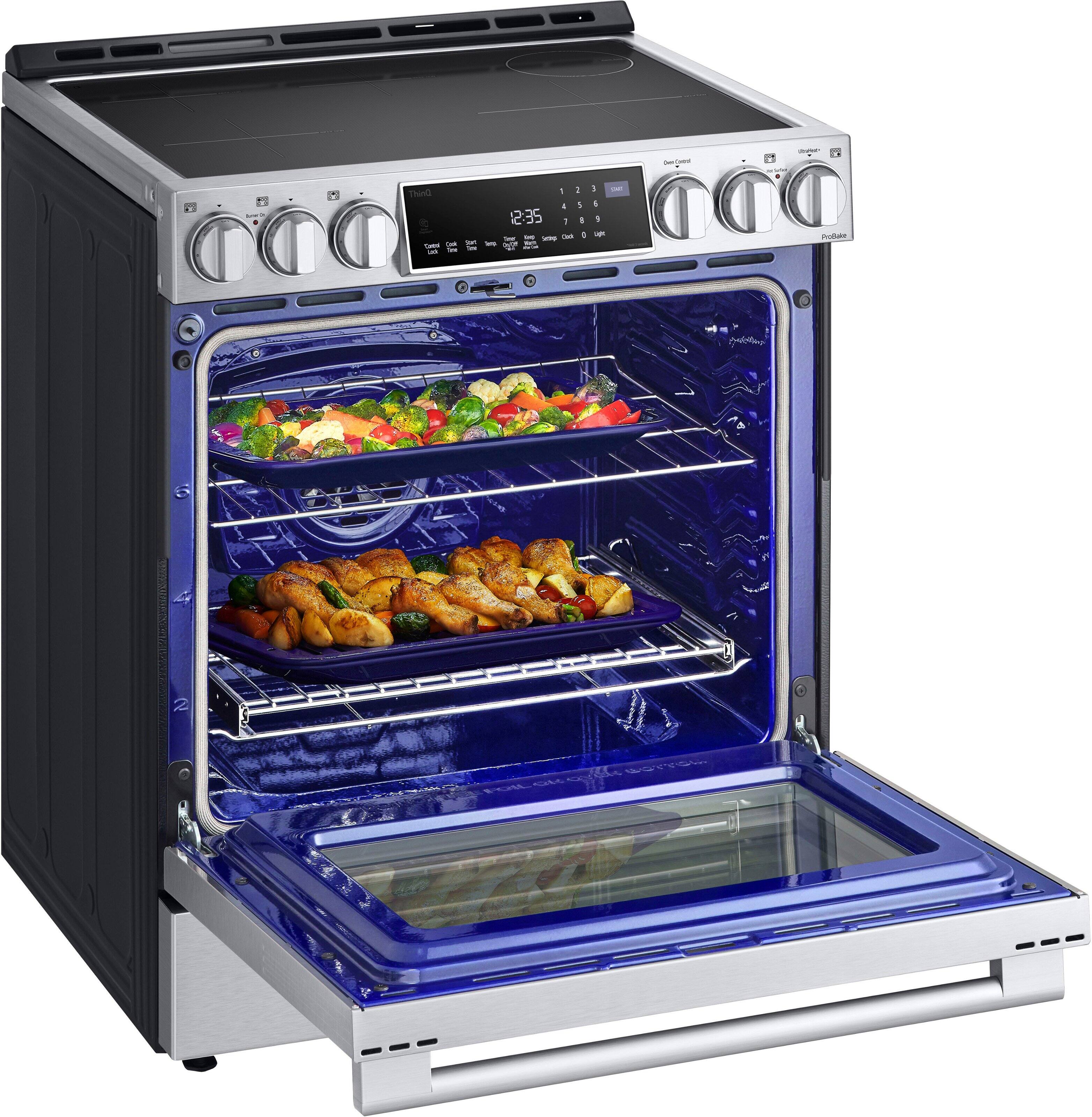 Alt View 18. LG - STUDIO 6.3 Cu. Ft. Freestanding Electric Induction True Convection Range with EasyClean, InstaView and Air Fry - Stainless Steel.