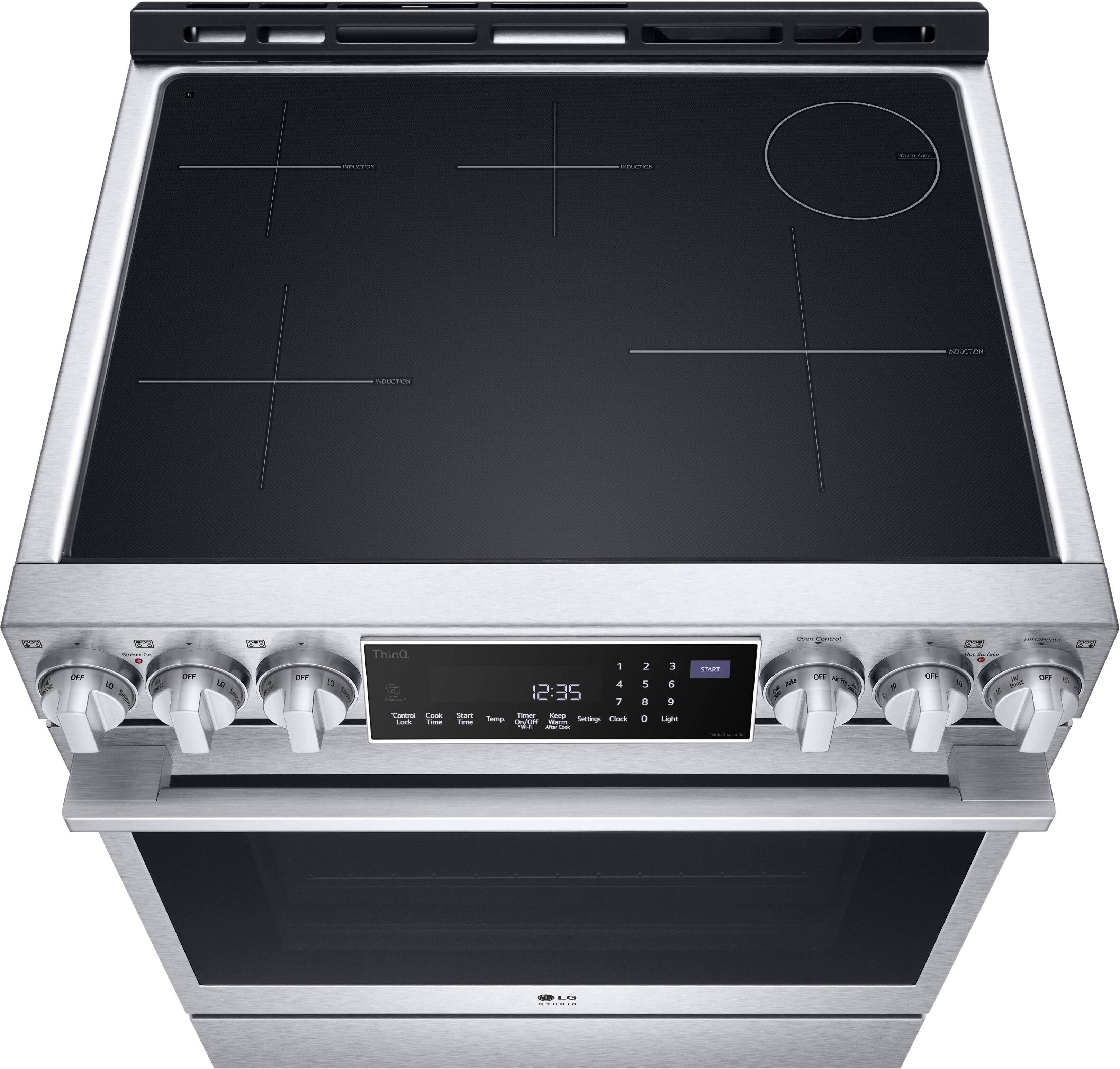 Alt View 20. LG - STUDIO 6.3 Cu. Ft. Freestanding Electric Induction True Convection Range with EasyClean, InstaView and Air Fry - Stainless Steel.