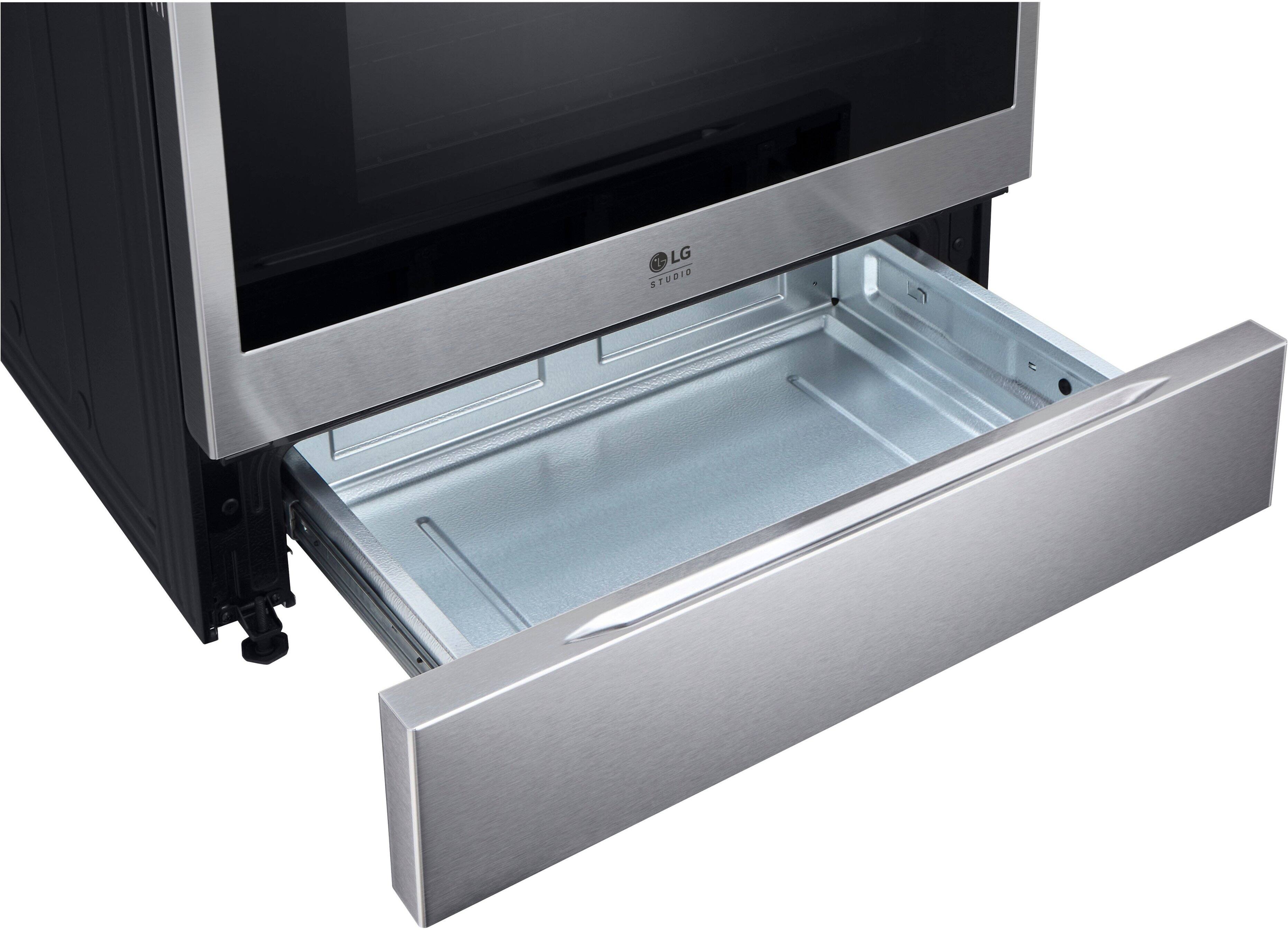 Alt View 25. LG - STUDIO 6.3 Cu. Ft. Freestanding Electric Induction True Convection Range with EasyClean, InstaView and Air Fry - Stainless Steel.