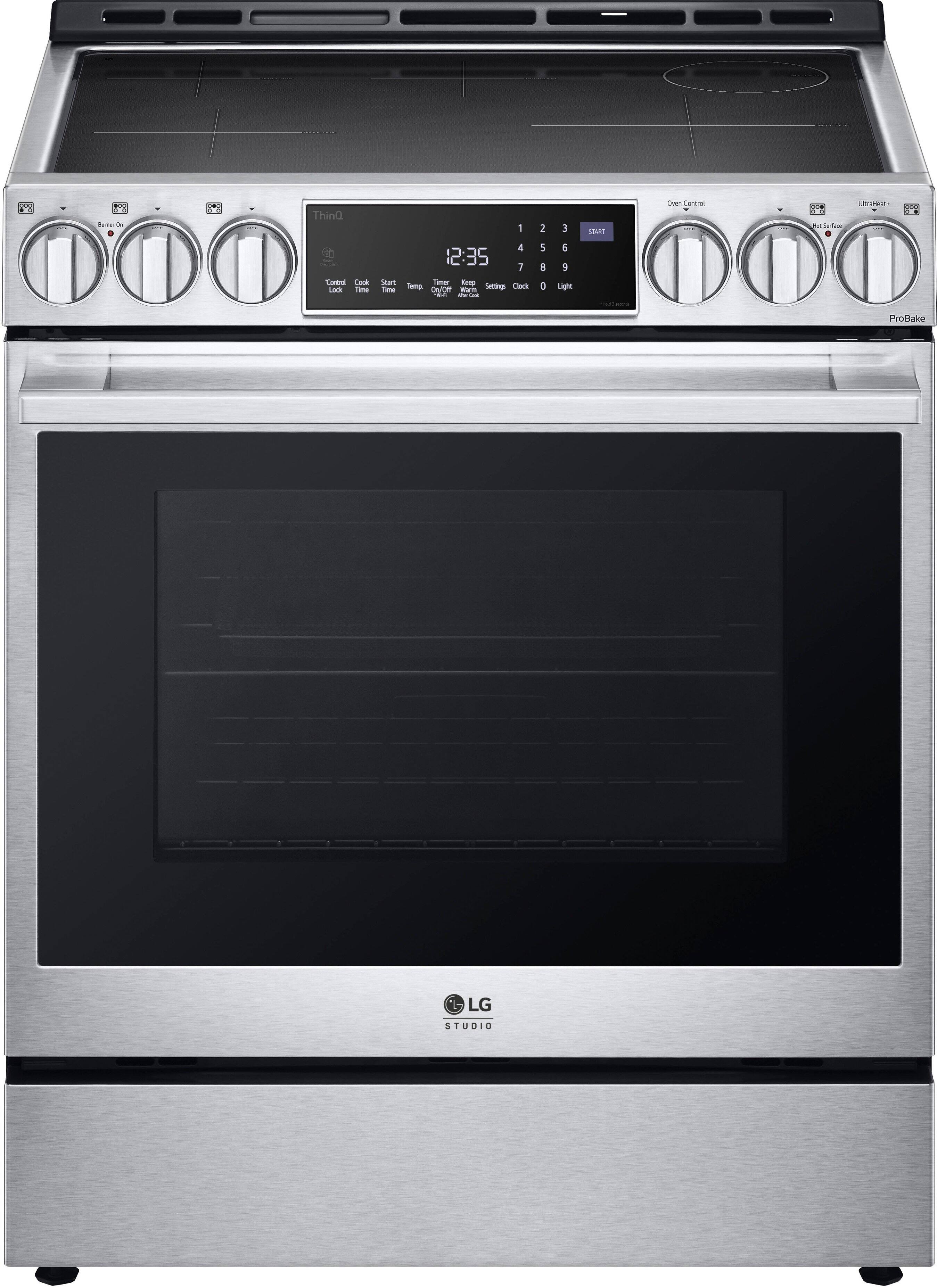 Alt View 12. LG - STUDIO 6.3 Cu. Ft. Freestanding Electric Induction True Convection Range with EasyClean, InstaView and Air Fry - Stainless Steel.