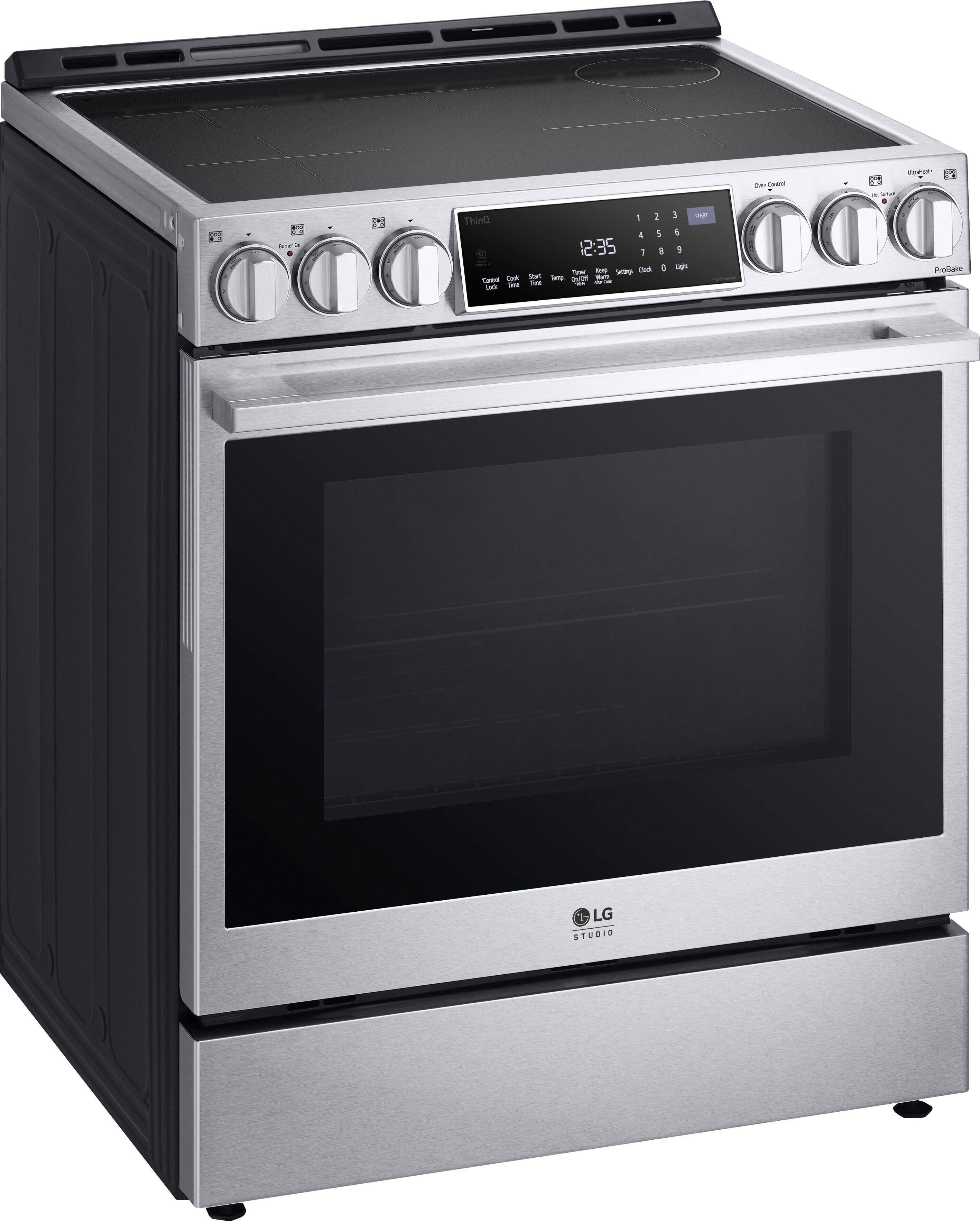 Alt View 2. LG - STUDIO 6.3 Cu. Ft. Freestanding Electric Induction True Convection Range with EasyClean, InstaView and Air Fry - Stainless Steel.
