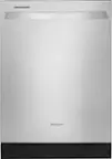 Front. Whirlpool - Top Control Built-In Dishwasher with Boost Cycle and 55 dBa - Fingerprint Resistant Stainless Steel.