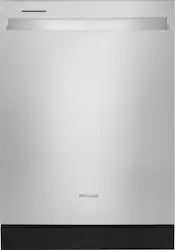 Whirlpool - 24" Top Control Built-In Tub Dishwasher with Boost Cycle and 55 dBA - Stainless Steel - Front_Zoom