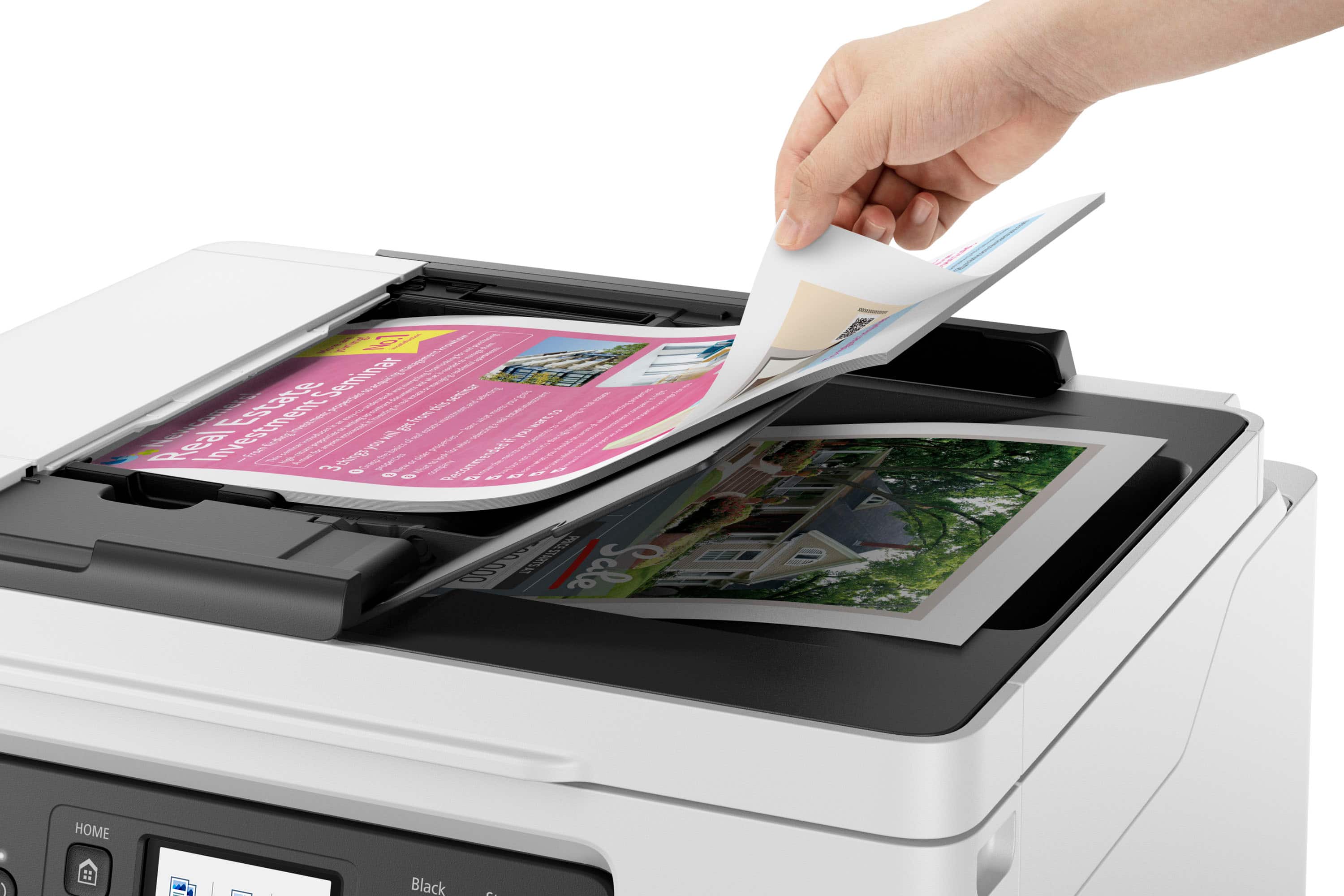 Left. Canon - MAXIFY MegaTank GX4020 Wireless All-In-One Inkjet Printer with Fax - WHITE.