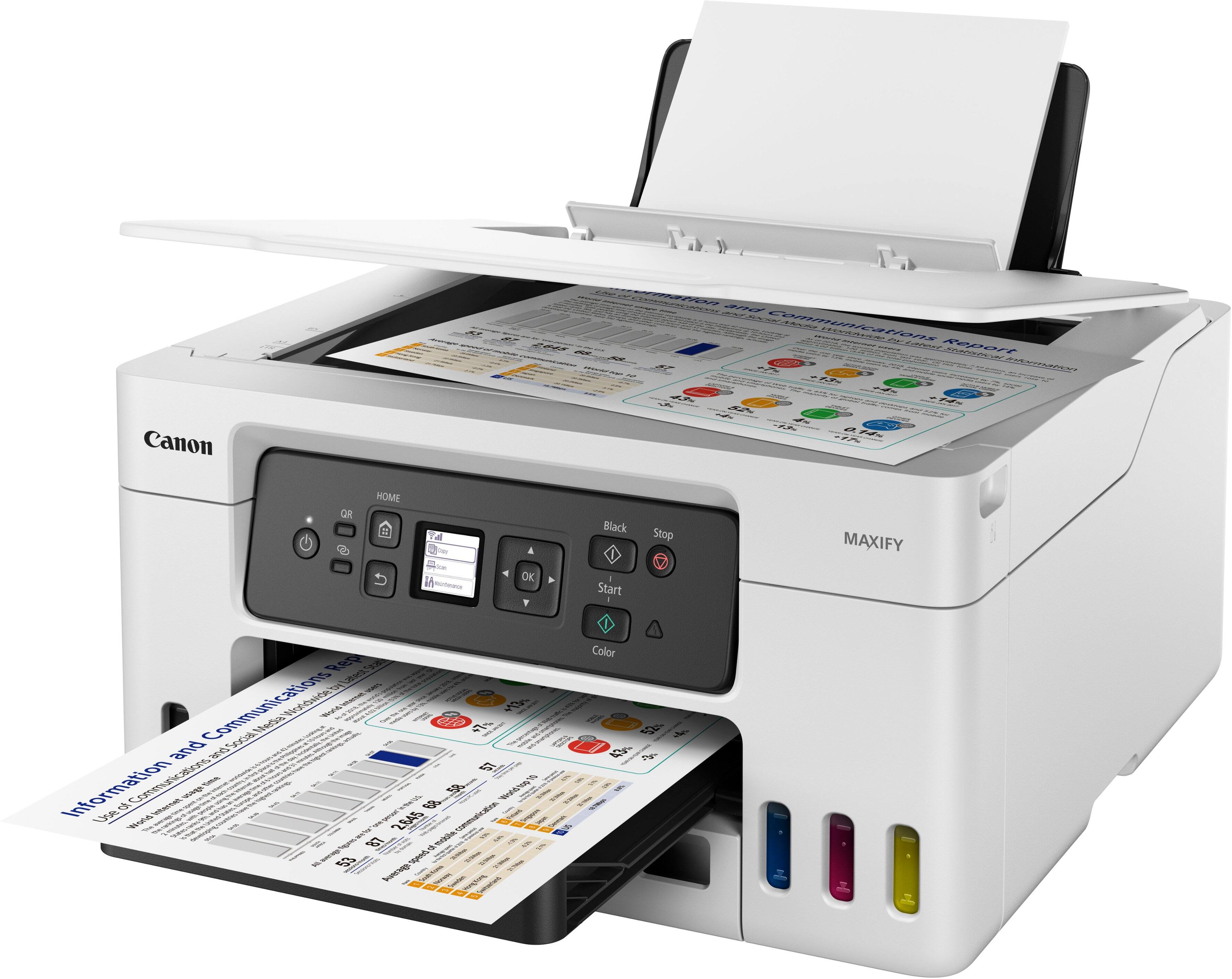 Angle. Canon - MAXIFY MegaTank GX3020 Wireless All-In-One Inkjet Printer - WHITE.