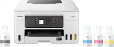 Front. Canon - MAXIFY MegaTank GX3020 Wireless All-In-One Inkjet Printer - WHITE.