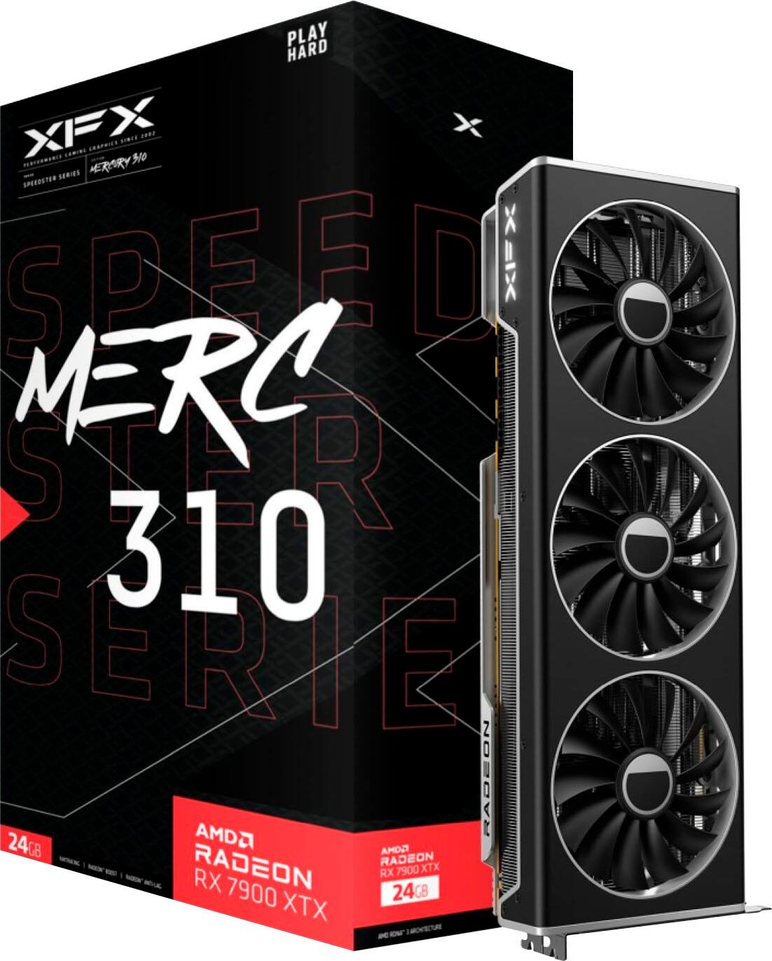 Alt View 12. XFX - Speedster MERC310 AMD Radeon RX 7900XTX 24GB GDDR6 PCI Express 4.0 Gaming Graphics Card - Black.