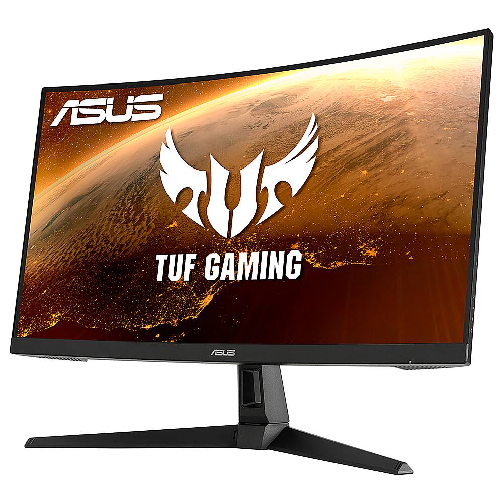 Left. ASUS - TUF Gaming 27" FHD VA 165Hz 1ms Curved Gaming Monitor with FreeSync Premium (HDMI, VGA) - Black.