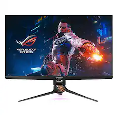 Front. ASUS - ROG Swift PG32UQX 32" IPS LCD 4K HDR G-Sync Ultimate Gaming Monitor with HDR10 (HDMI, DisplayPort, USB) - Black.