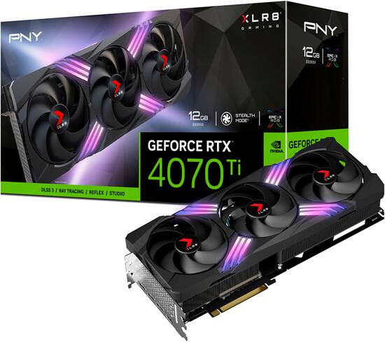 PNY NVIDIA RTX 4070 Ti 12GB GDDR6X PCI Express 4.0 Graphics Card with Triple and DLSS 3 Black VCG4070T12TFXXPB1 - Best Buy