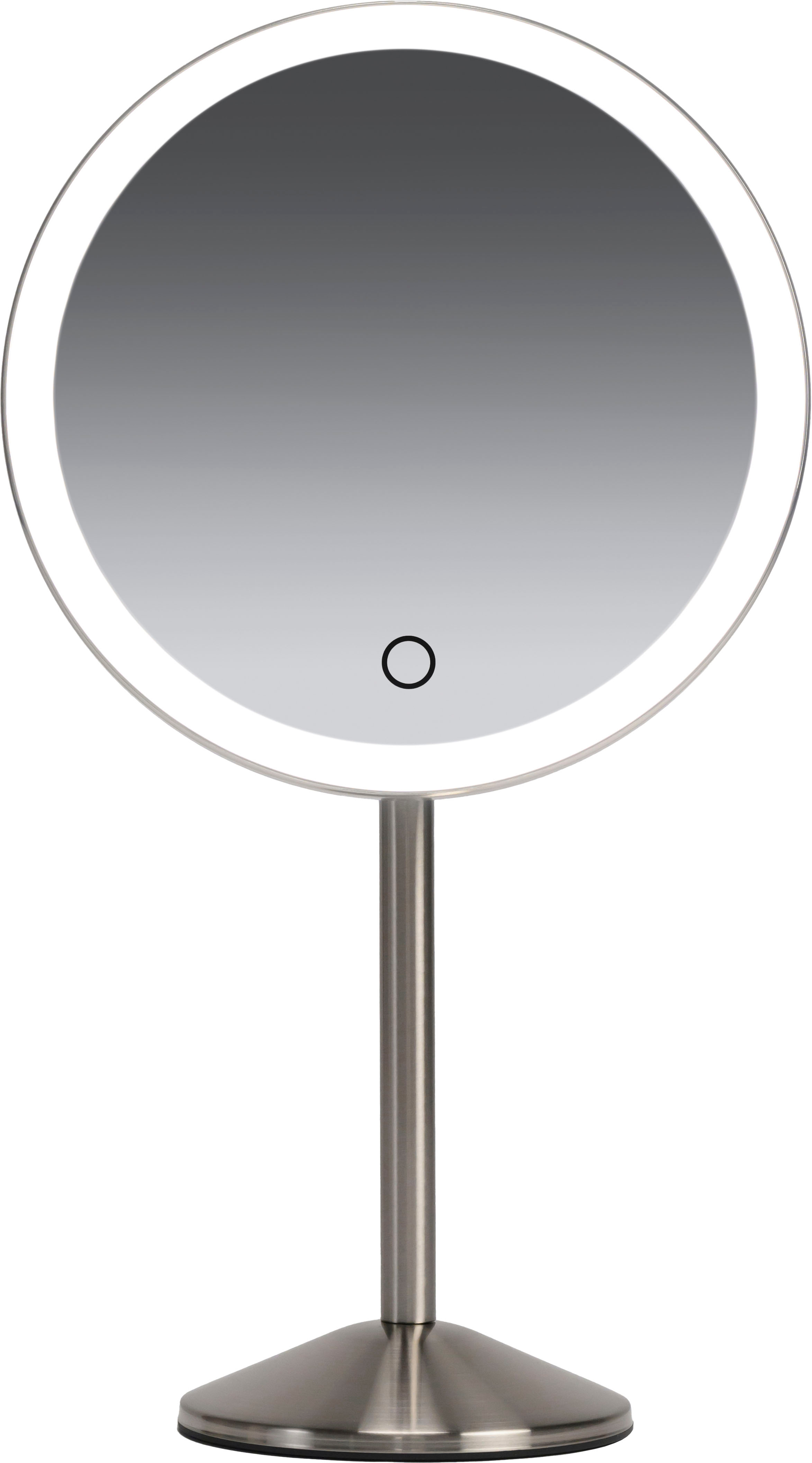 Angle View: Ilios - Rechargeable 1x Round Tabletop Mirror - Silver